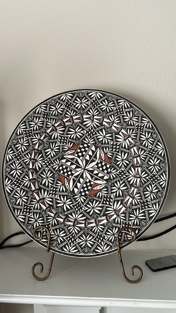 Slate and turquoise pinwheel bowl
